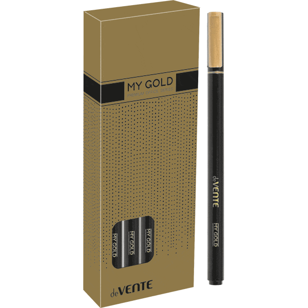 Ручка шариковая deVente 'My Gold', синяя, 0.7 мм., на масл. основе, корпус черный, 5073734