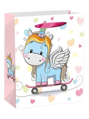 Пакеты подарочные Dream cards 'Единороги' 18х23х10 М матовая ламинация ассорти