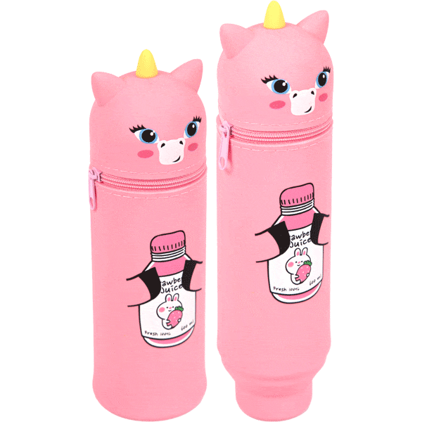 Пенал односекционный 'deVENTE. Unicorn and Juice' пастельный розовый фигурный пластик. уп 7027205
